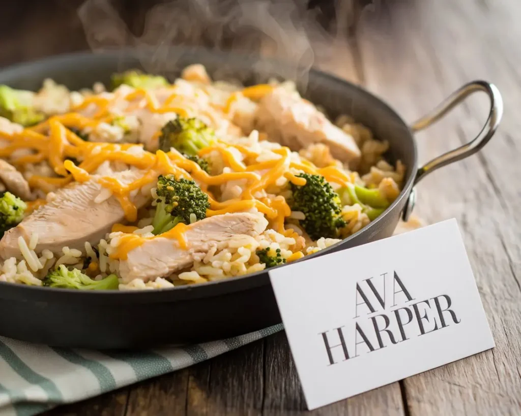 ONE PAN CHEESY CHICKEN BROCCOLI AND RICE RECIPE