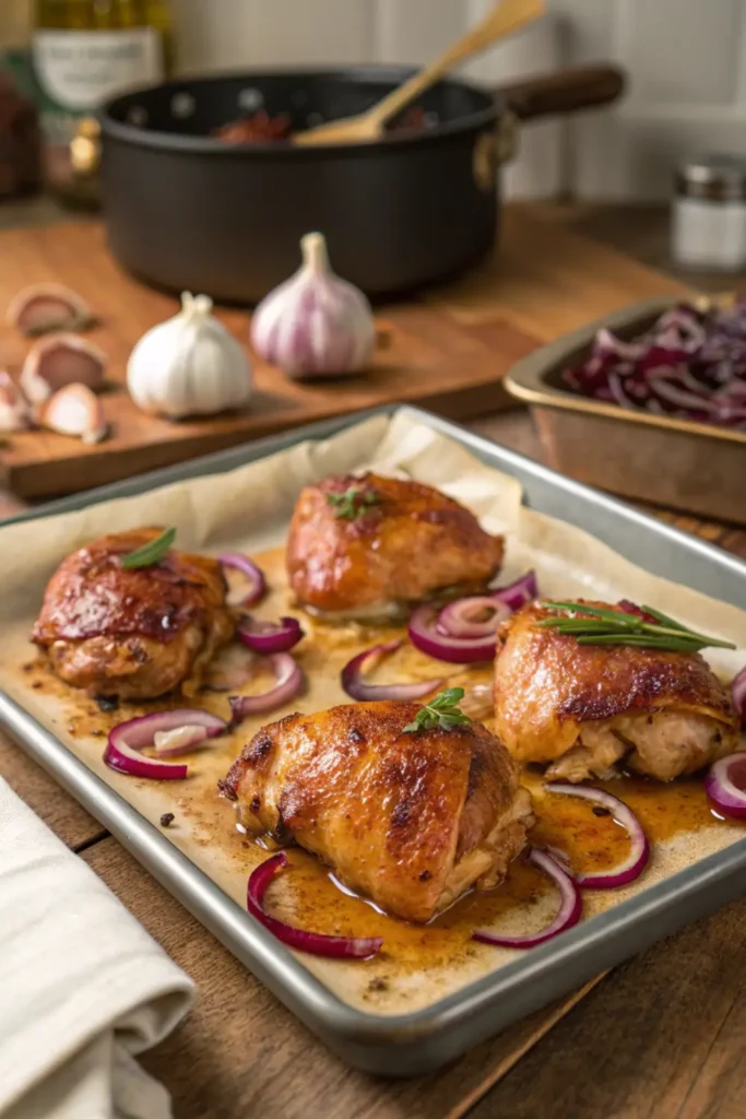 Sheet-Pan Roasted Red Onion Chicken