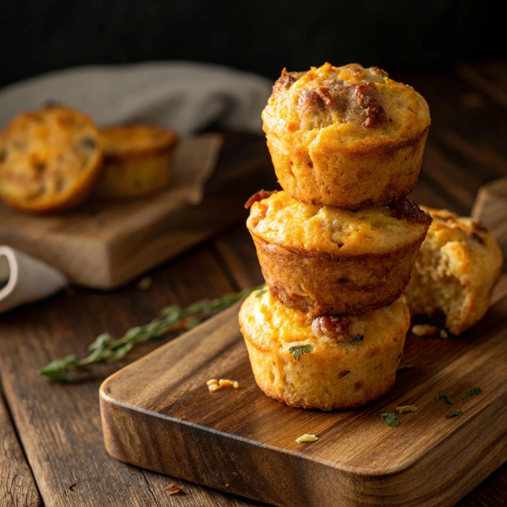 cheesy sausage muffins recipe