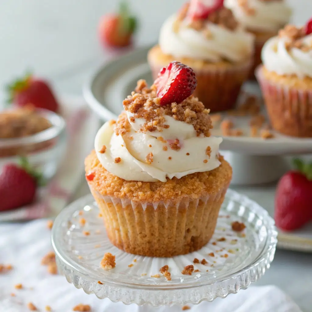 Strawberry Crunch Cupcakes with Strawberry Filling 1