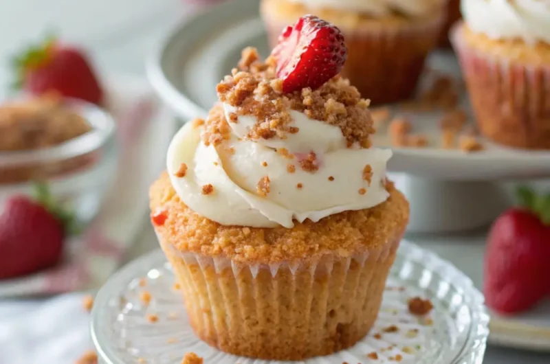 Strawberry Crunch Cupcakes with Strawberry Filling: A Must-Try!