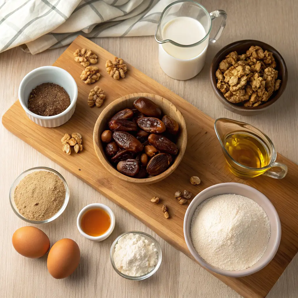 date and walnut cake ingredients