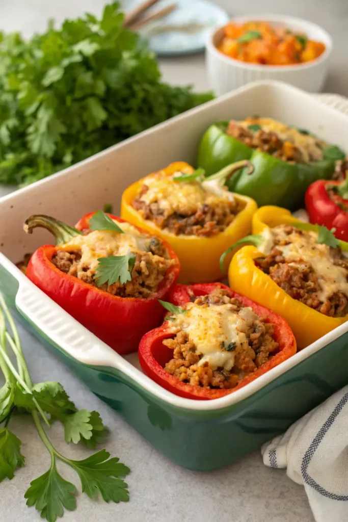 Ground Turkey Stuffed Peppers