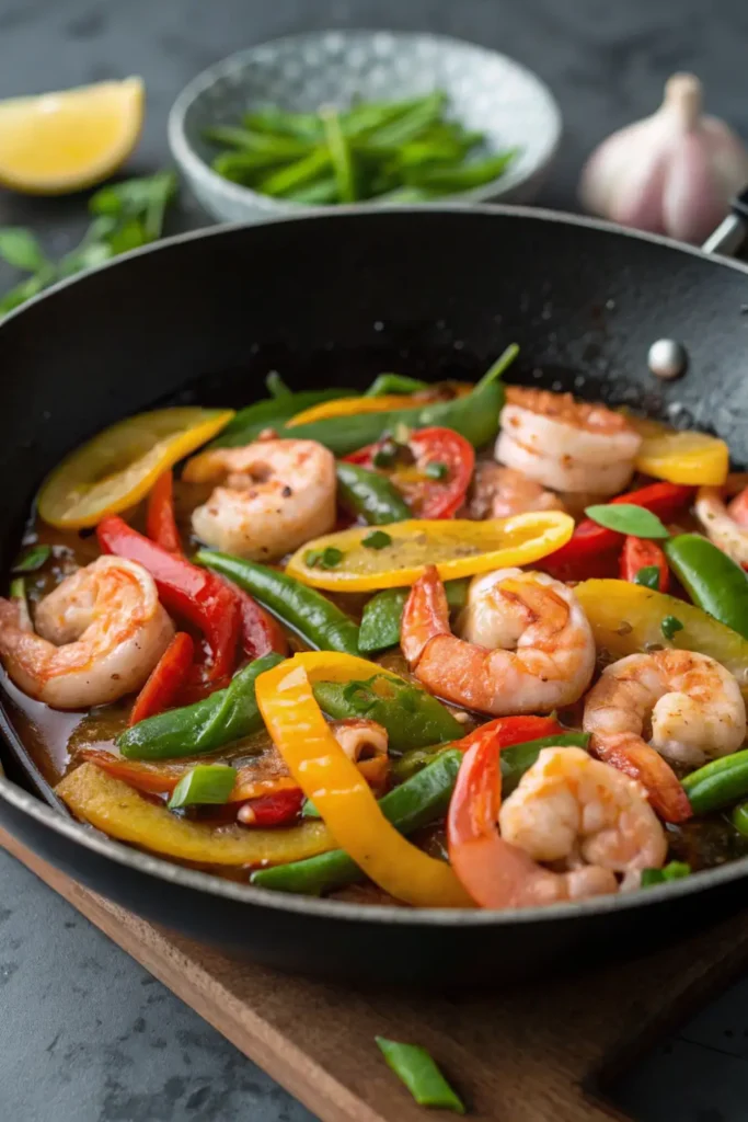 Lemon Garlic Shrimp Stir-Fry with Vegetables