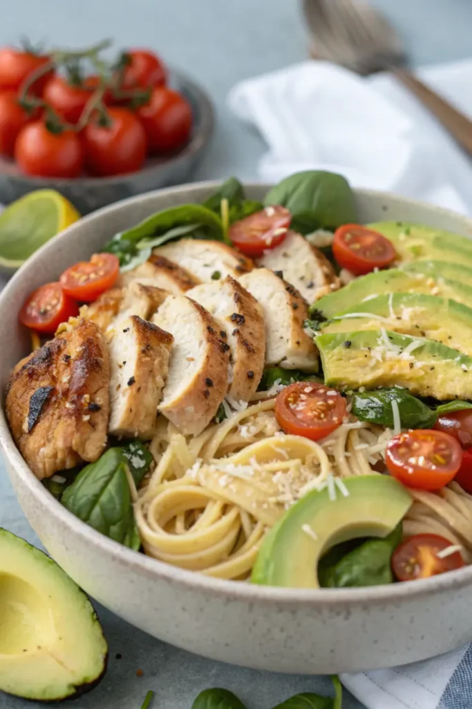 Grilled Chicken & Avocado Protein Pasta Salad