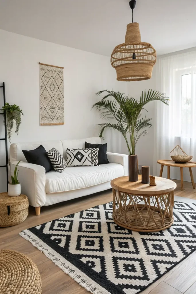 modern boho living room (4)